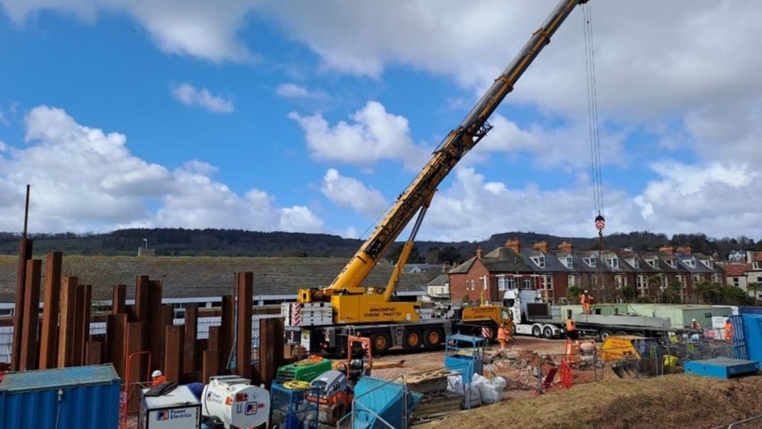 Major milestone reached in works to install new storm tank in Sidmouth to reduce storm overflow spills- image