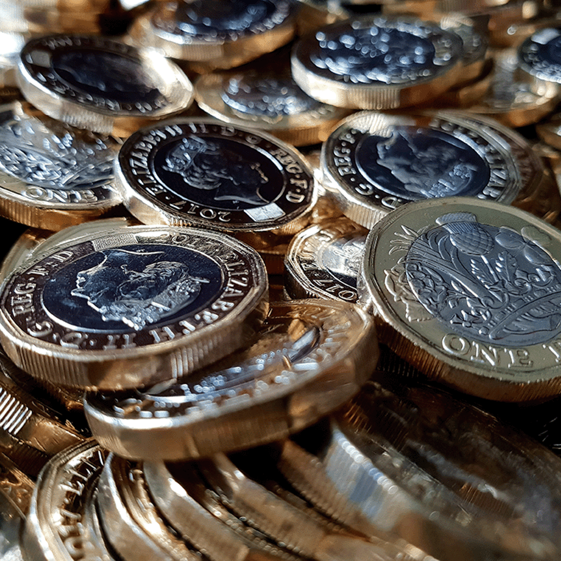 Picture of a pile of pound coins