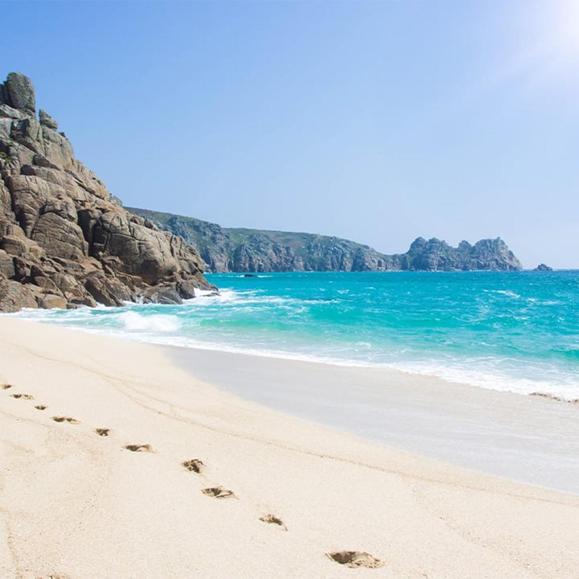 Sunny beach in Cornwall