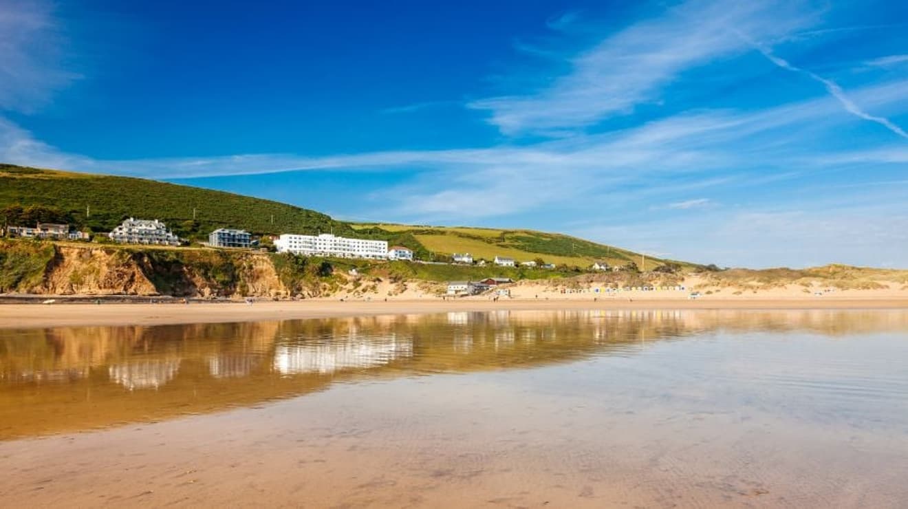 Saunton sands beach in north Devon