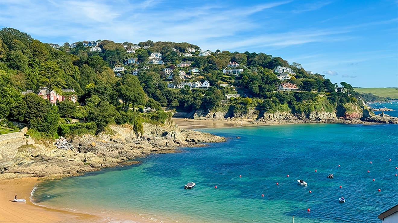 Devon beach with turquoise waters