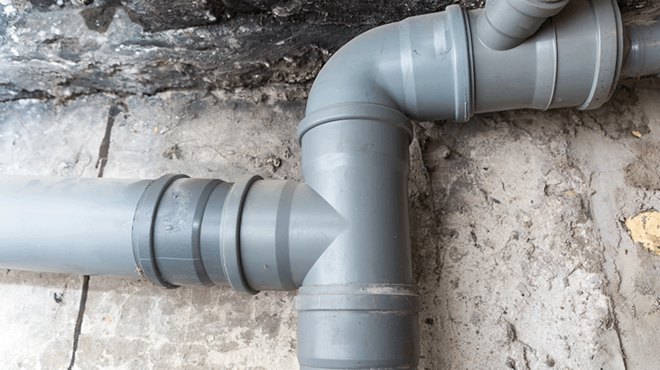 Picture of grey sewage pipes