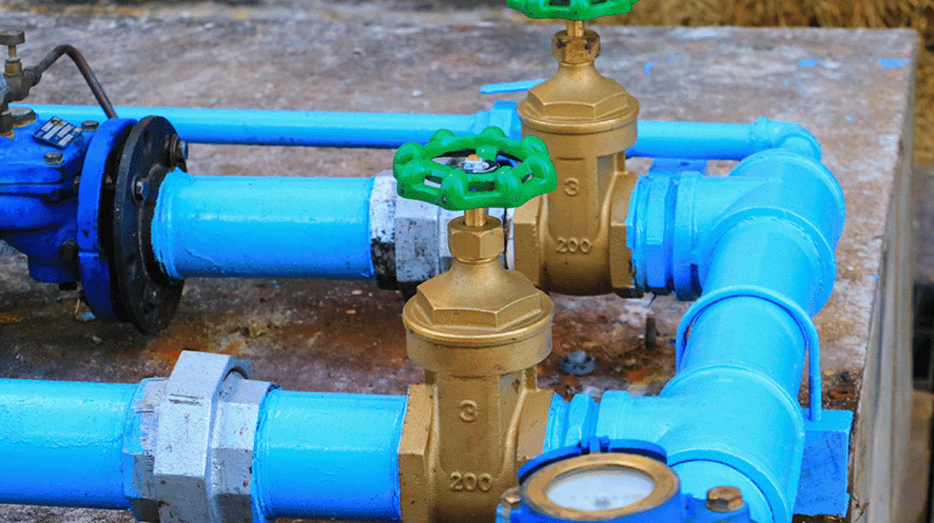 New blue water pipes 