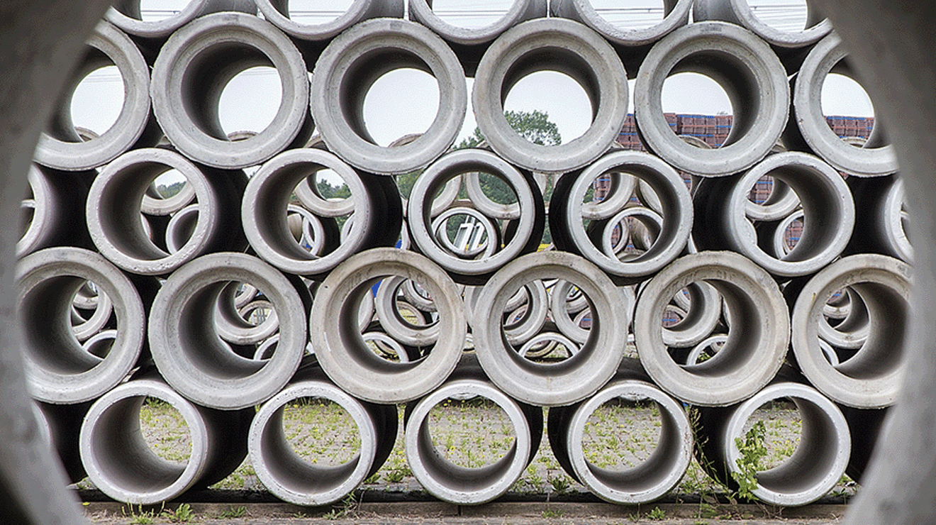 Cement sewer pipes 