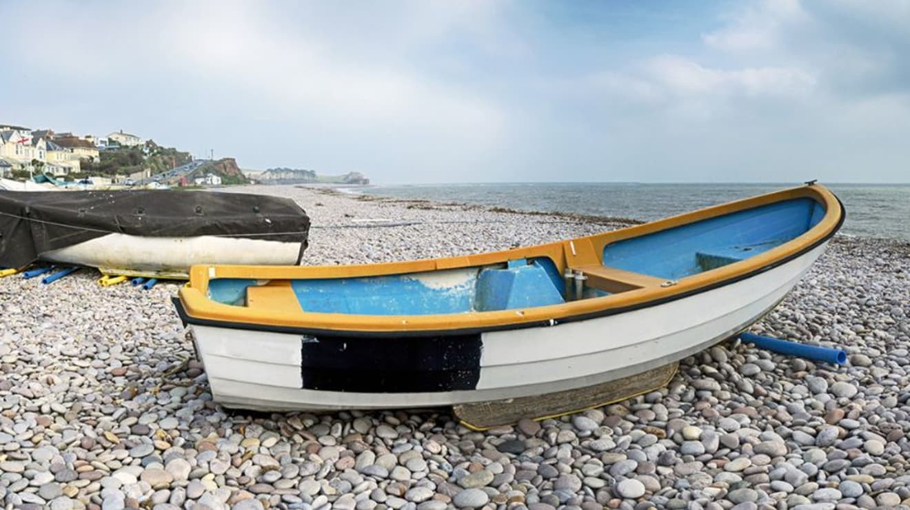 Boat on Budleigh Salterton beach