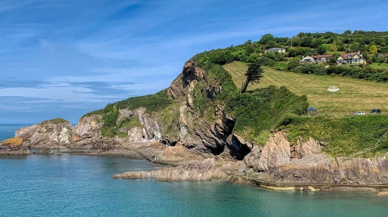 Combe Martin beach and cliff face
