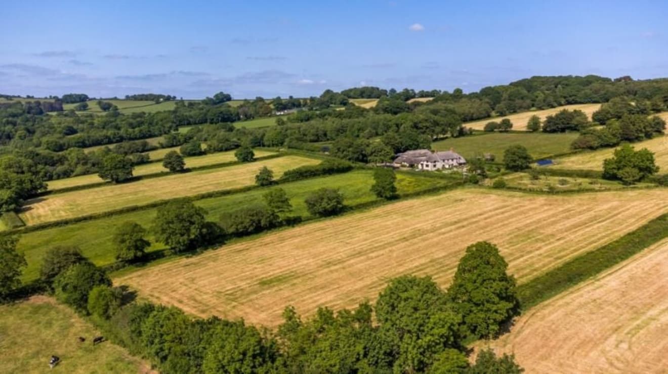 Cottage located in farmland