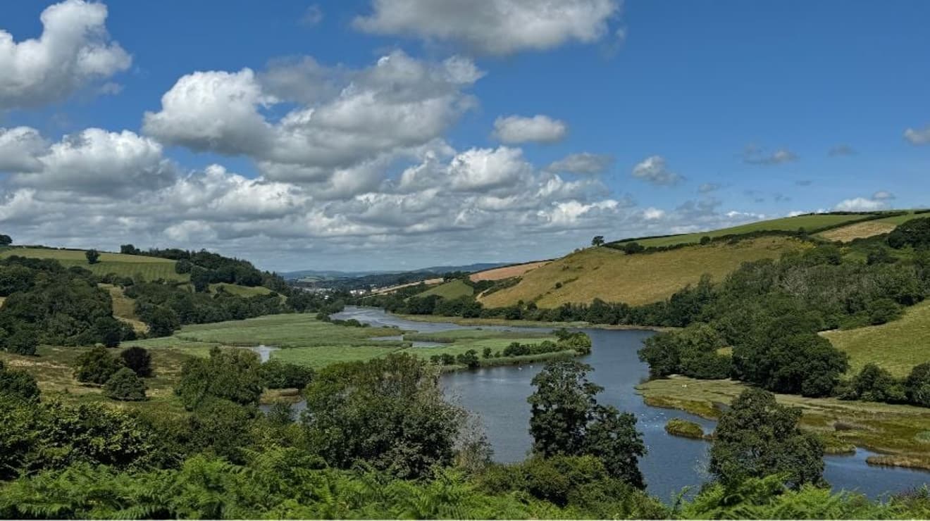 Landscape view of the River Dart