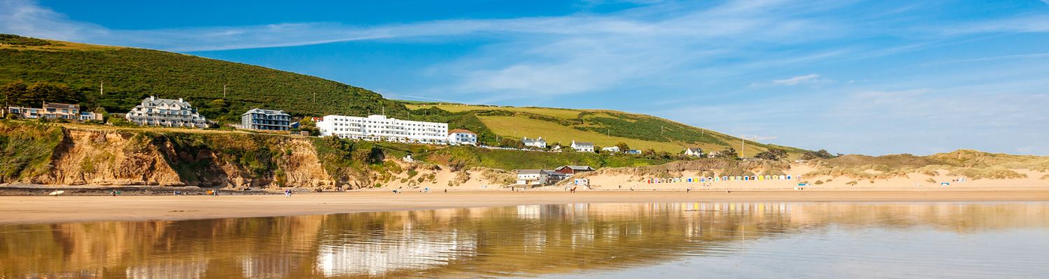 Saunton sands beach in north Devon
