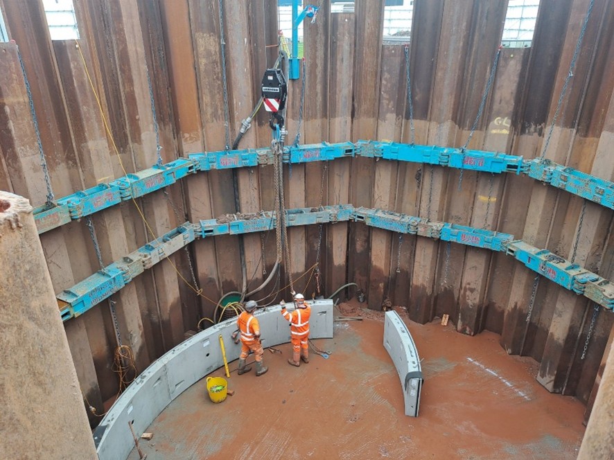 Two operatives working in Sidmouth storm tank