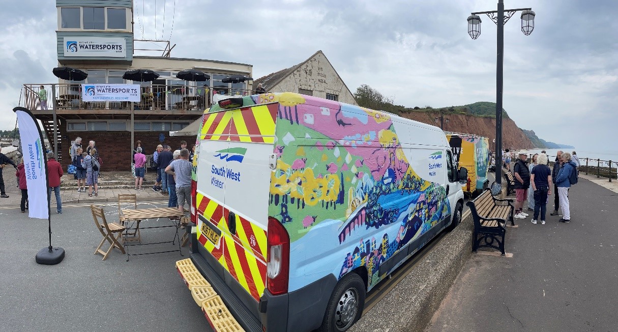 South West Water van parked in Sidmouth