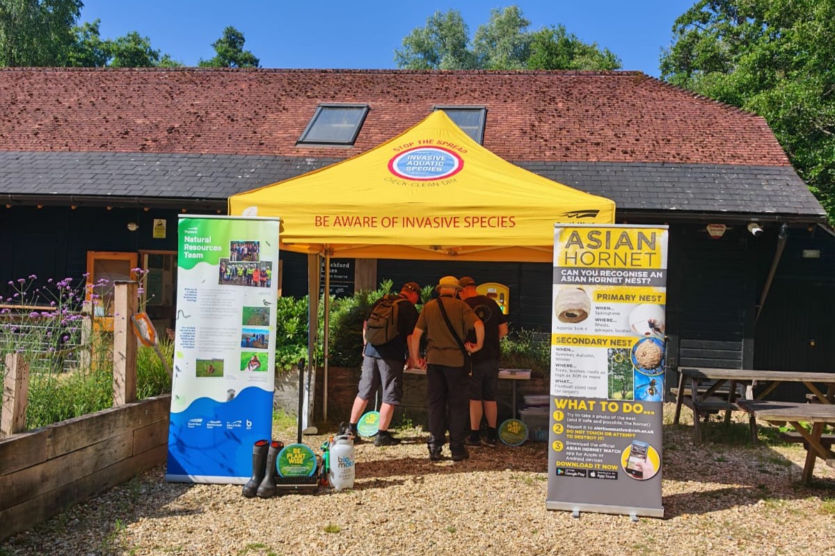 A stall holder at Longham reservoir