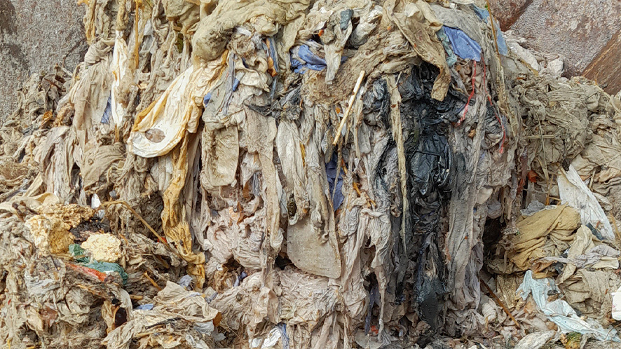 Rag waste pile
