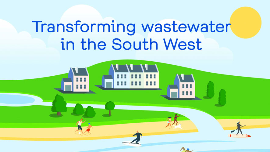 image of a animation video showing a timeline of waste water treatment