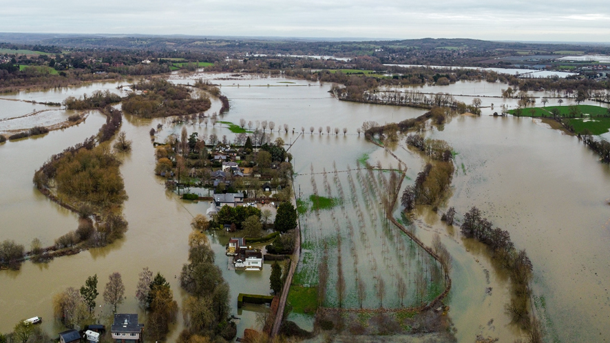 a village flooded