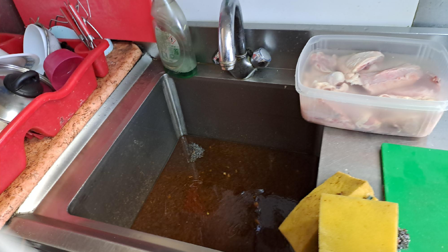 Grease in sink