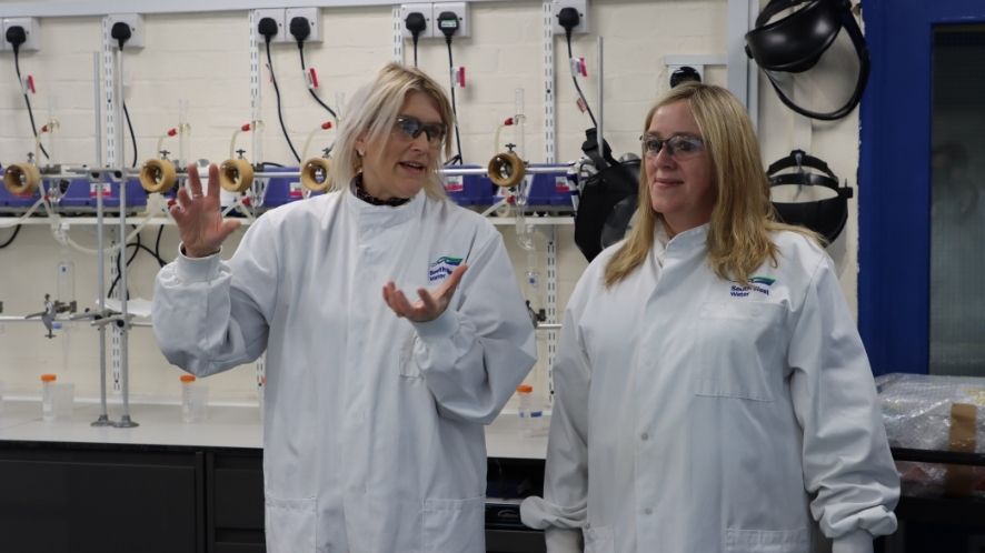 Susan Davy visiting the labs