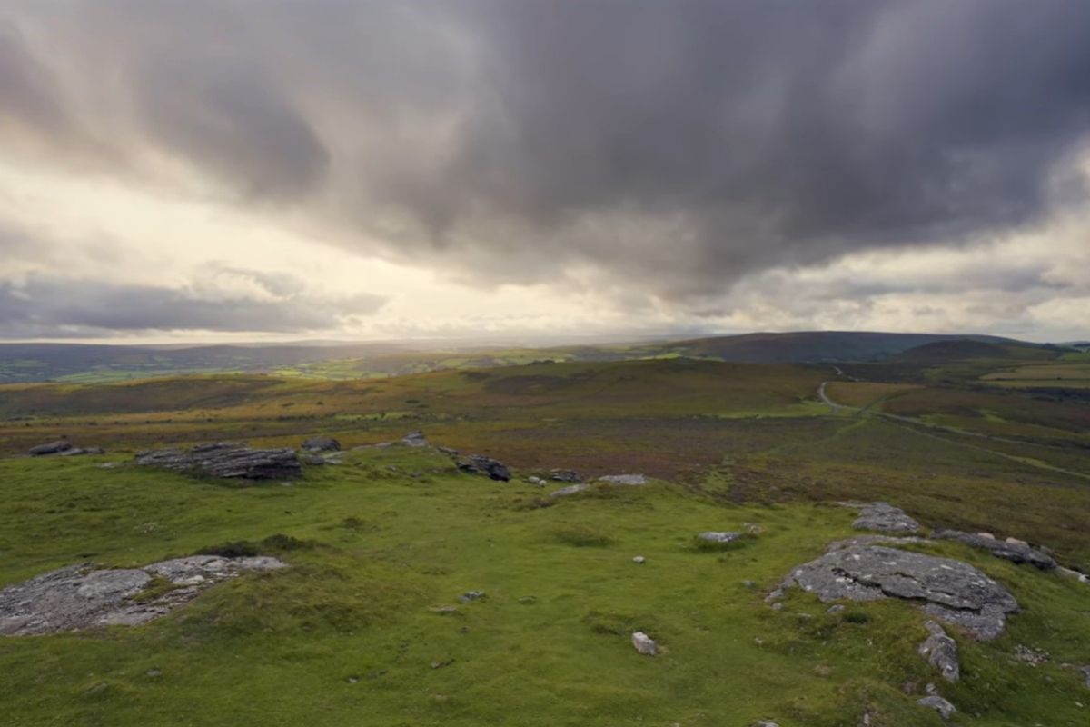 Intro image of Upstream Thinking video - A landscape of the rolling countryside views on the moors