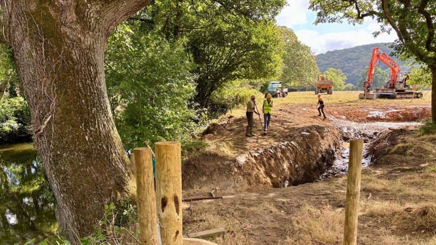 Refuge channel dug out with digger