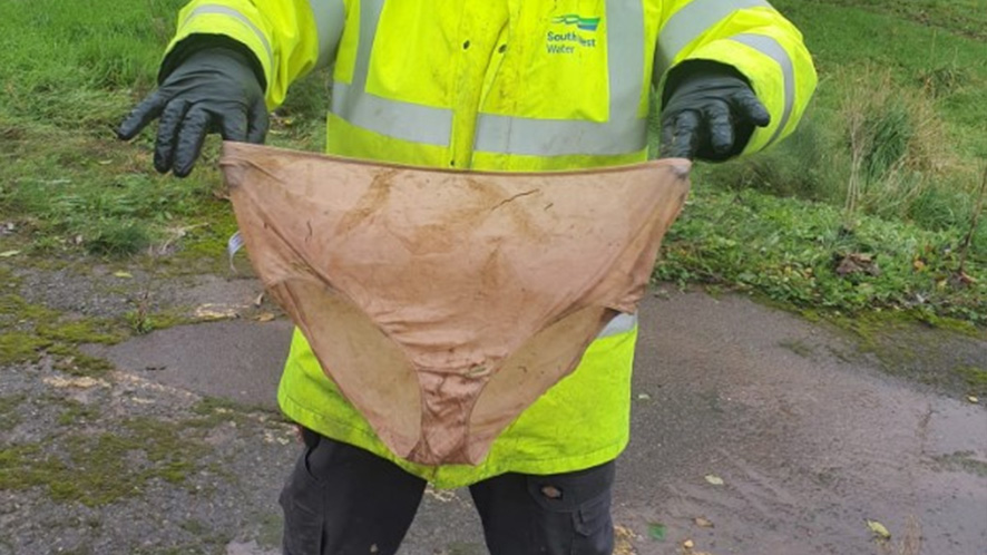 Big pants found in a sewer