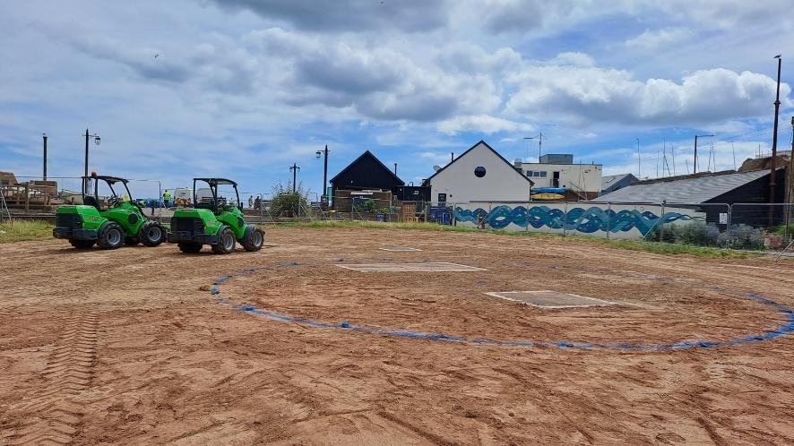 The Ham at Sidmouth following the storm tank installation showing the land reinstated