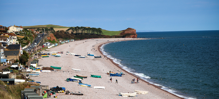 image of a beach near budleigh