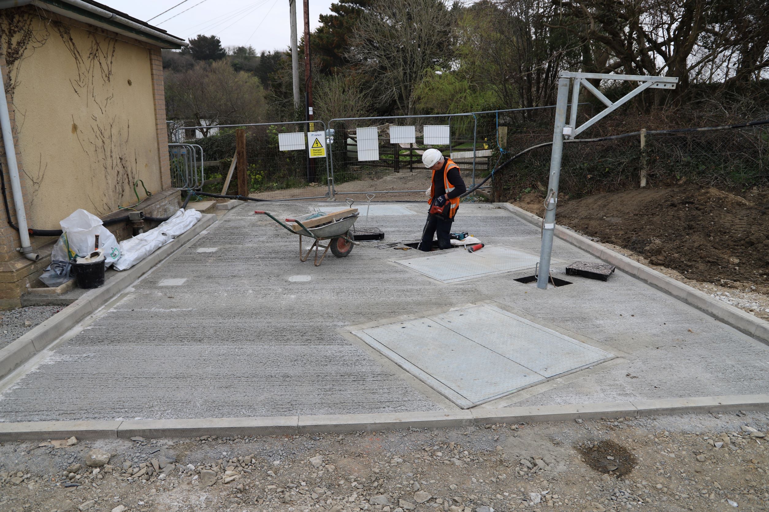 the concrete covering of the storm trank 