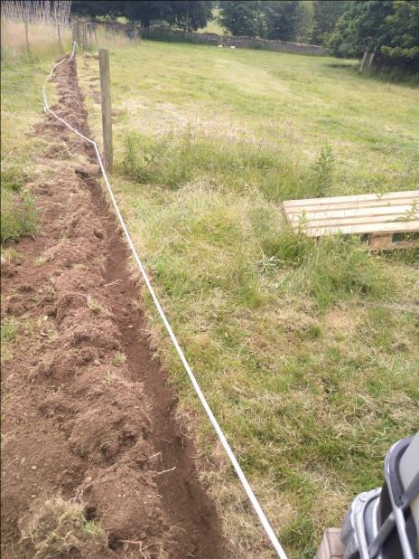 an image of the ditch dug for the harvesting 