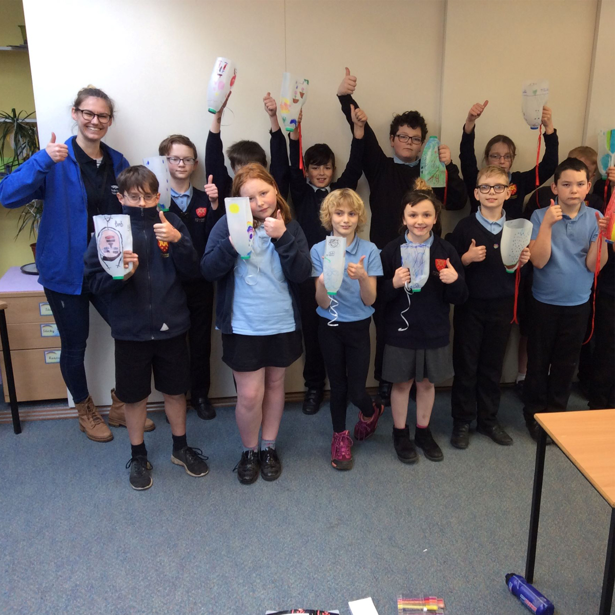 sophie with students 