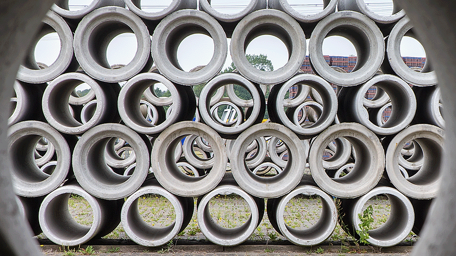 Cement sewer pipes 