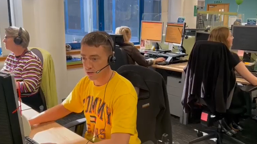 Customer Service agents talking to customers